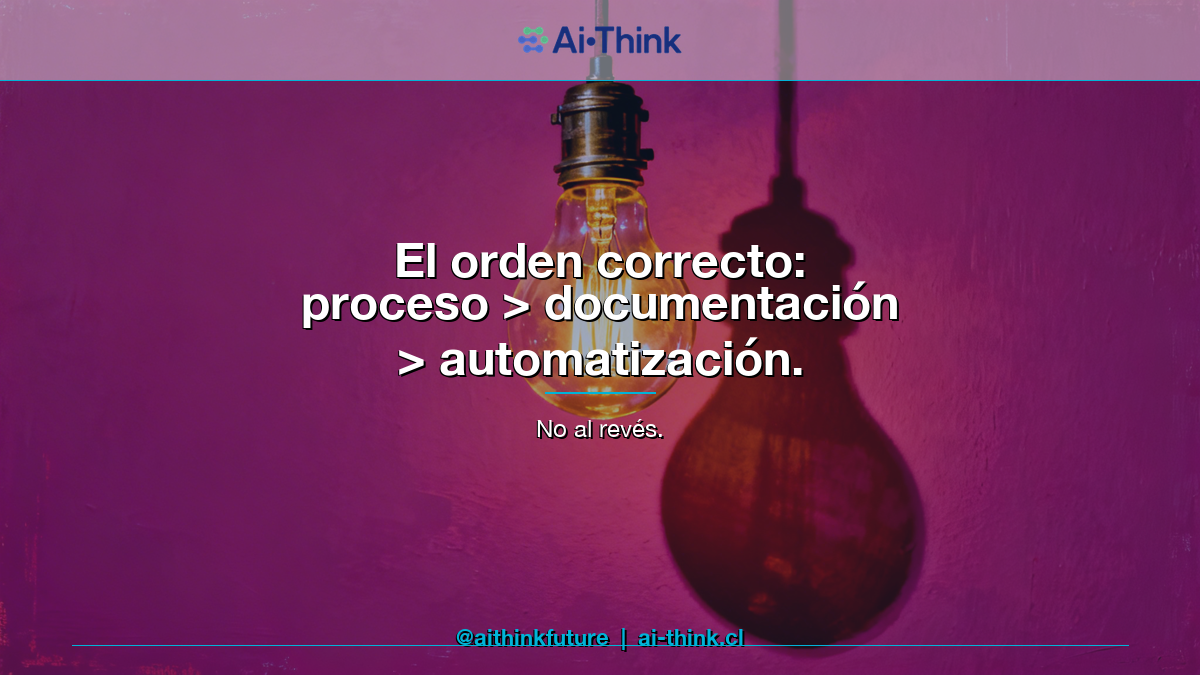 Orden correcto de implementación: proceso, documentación, automatización